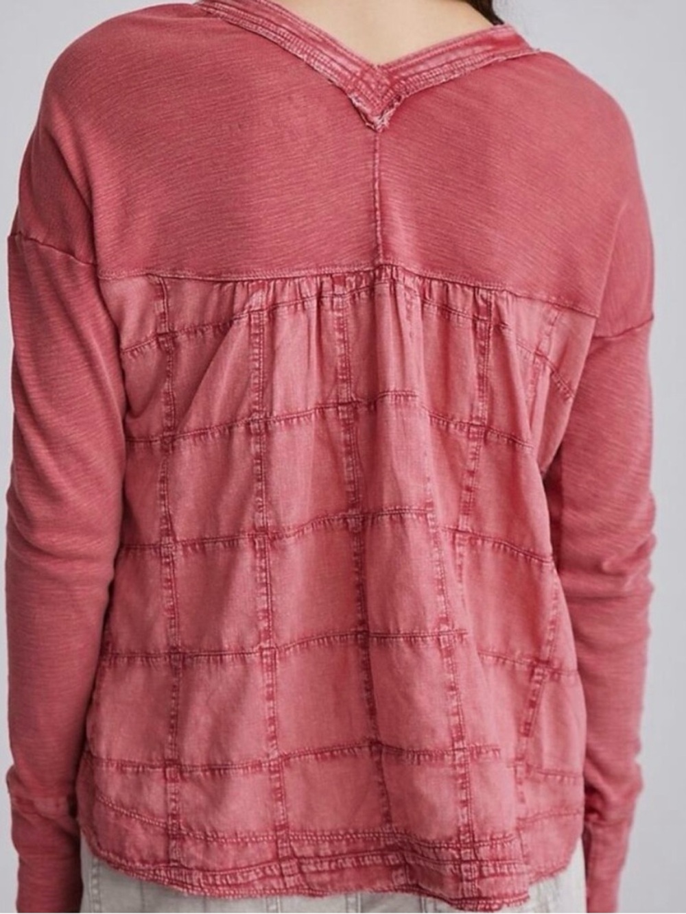 ANTHROPOLOGIE Pilcro Vintage-washed Oversized Henley Top - Picture 2 of 8